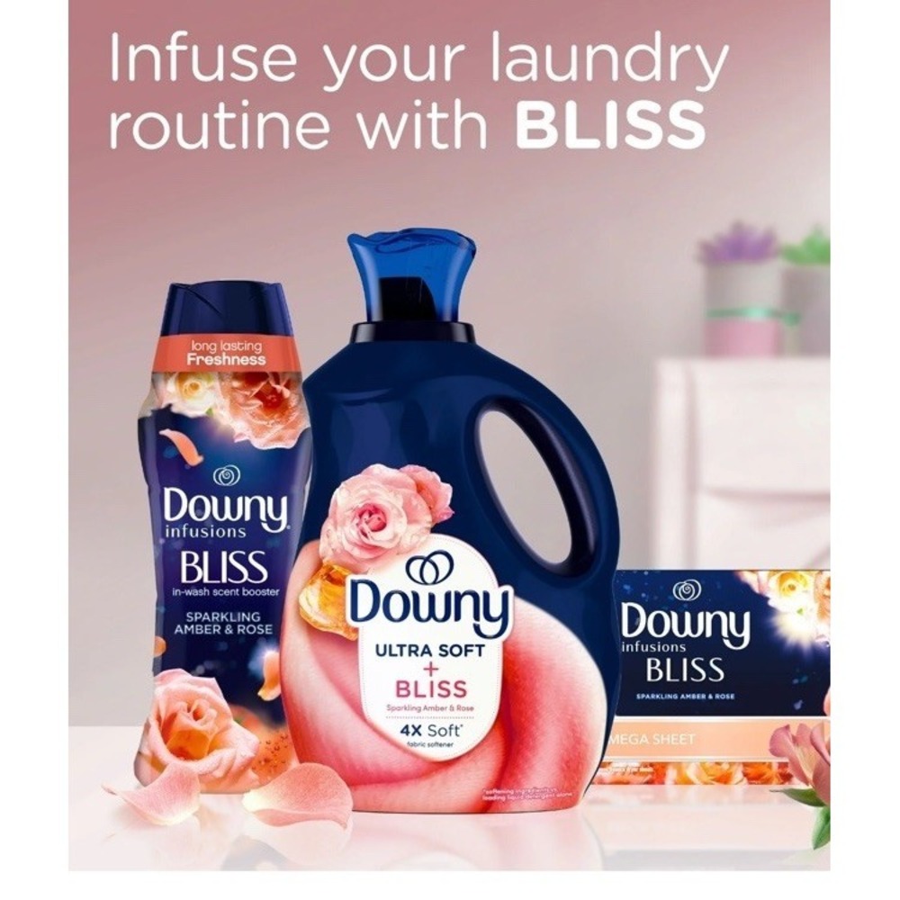 Downy Ultra Soft Plus Fresh Bliss Sparkling Amber And Rose Fabric Softener 93oz - Picture 5 of 7